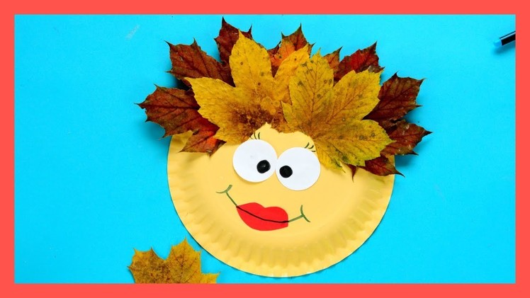 Leaf Face Paper Plate - Fall crafts for kids