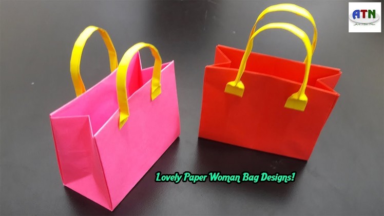 Origami Handmade Mini Paper Bags | DIY Paper Crafts | Origami Kids Bag