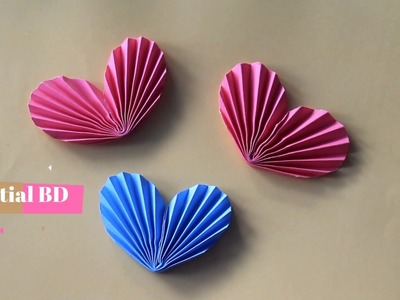 Origami Heart (Folding Instructions) || zig zag paper heart |paper heart origami | easy paper heart