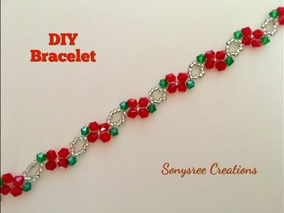 Poinsettia Bracelet. DIY Beaded Bracelet. The Best Christmas gift ???? idea ever ????