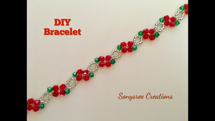 Poinsettia Bracelet. DIY Beaded Bracelet. The Best Christmas gift ???? idea ever ????