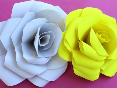 Rose Flowers | Paper Rose Flowers Making | DIY Paper Crafts