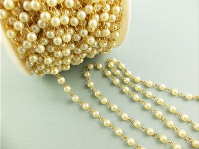 Simple diy jewellery chain - loreal pearl link chain at home