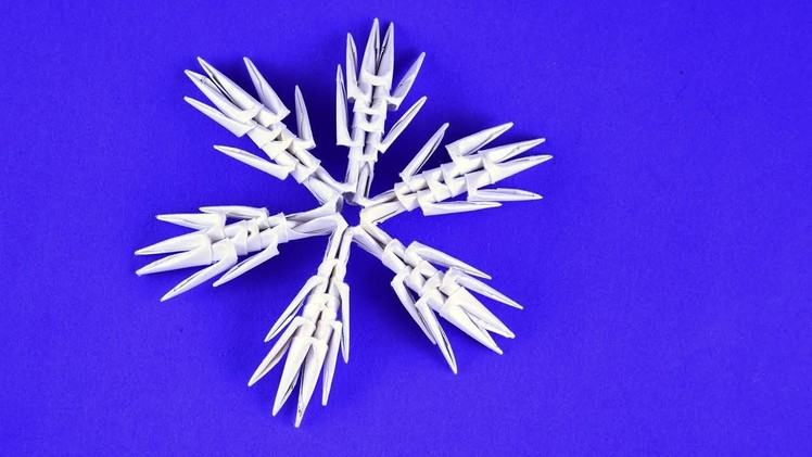 Simple Snowflake of paper Assembly 3D origami Tutorial for beginners