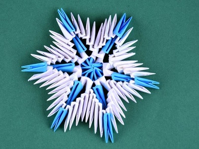 Snowflake of paper Assembly 3D origami Tutorial for beginners