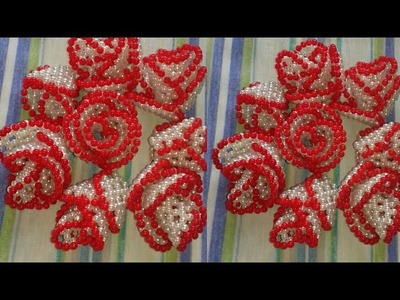 পুতির গোলাপফুল||How to make beaded rose||beads flower||Putir golap||diy craft