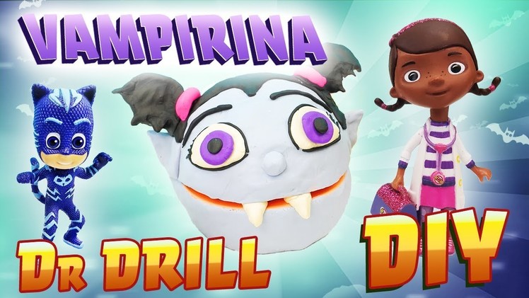 Vampirina Dr Drill N Fill Play-Doh Face DIY! Doc McStuffins & PJ Masks Catboy! Learn Colors!