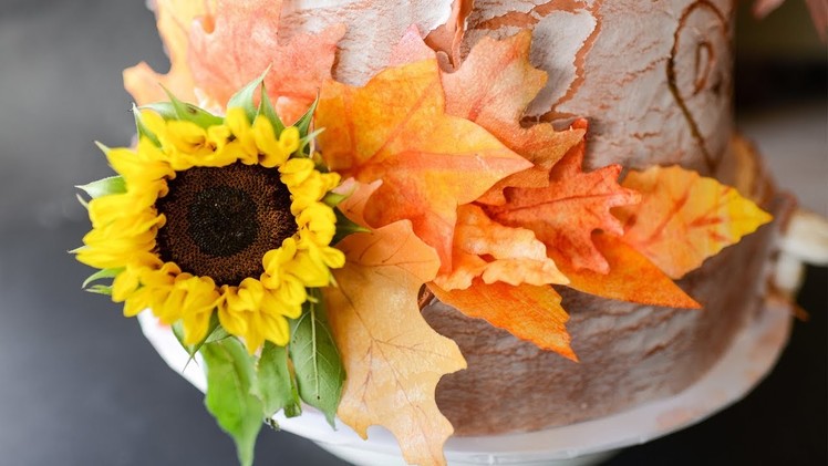 Wafer Paper Fall Leaves Tutorial for Cake Decorating