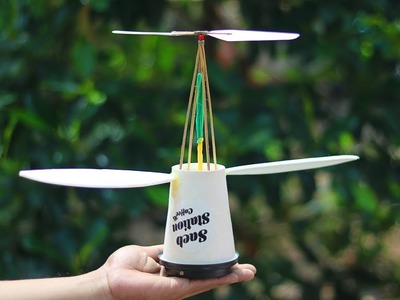 Wow Awesome! DIY Paper Coffee Cup Helicopter - Very Simple
