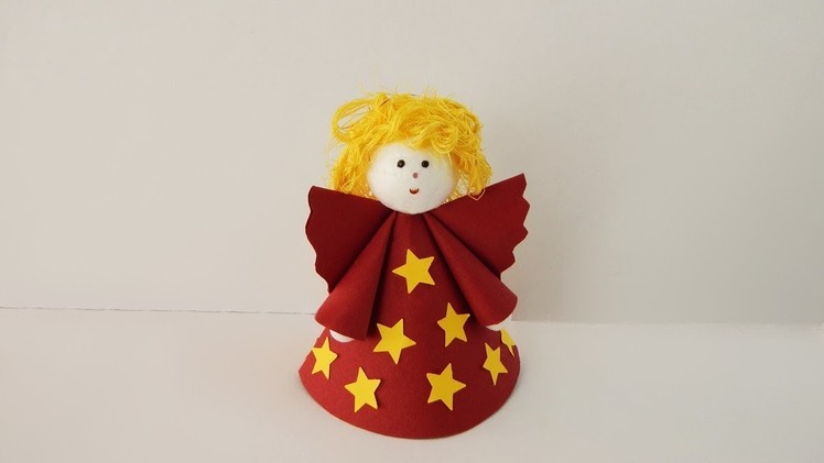 Xmas deco angel Christmas decoration angel DIY papercraft crafting with paper and sisal