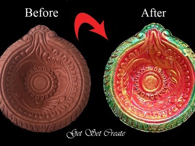 Diwali Designer Diya Diy | Diya Painting| Easy Diya Decoration