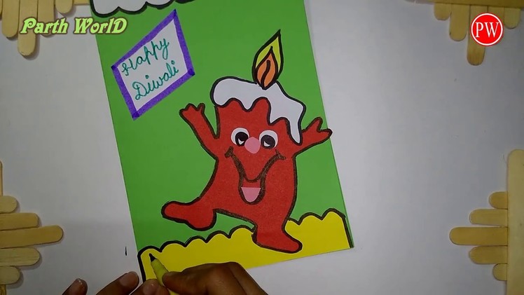 Diwali Greeting Card DIY| Very very Easy for School kids