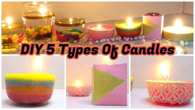DIY 5 Diwali Candles || How to make Candle for diwali || Candle Making