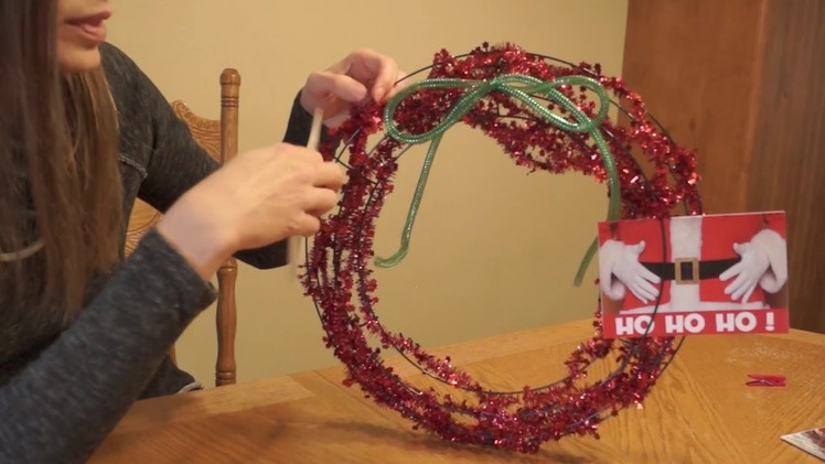 DIY Christmas Card Display Wreath