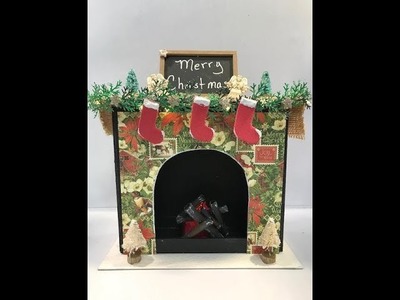 DIY Christmas Fireplace - Finish Decorating