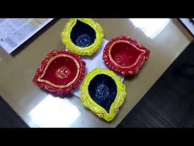 DIY Diwali Decoration - How to make Lantern and Decorate Diyas at Home
