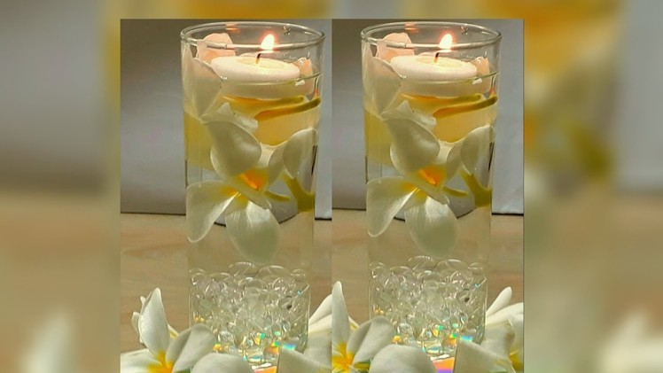 DIY Diwali Decoration Idea.Simple and Easy Floating Candle Centrepiece. Beautiful Water Candle.