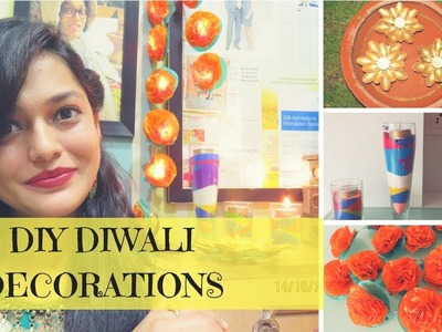 Diy diwali decoration ideas!d Diwali decoration! Floating candles! Flower lights!simple rangoli!