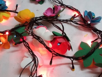 DIY Diwali light decoration at home.Diwali Decoration Ideas.New way to use old string lights.