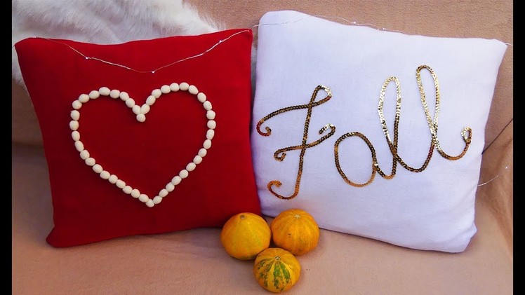 DIY FALL ROOM DECOR I NO SEW Pillows From Recycled Tshirt I DIYs with an old tshirts