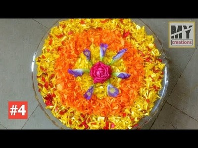 DIY Flower Rangoli on Water #4 | My Creations