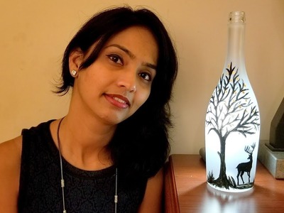 DIY Frosted Bottle Lamp by Creative Cat