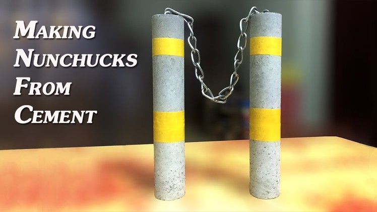 DIY! HOME GYM EQUIPMENT: How to Make NUNCHUCKS with Cement?