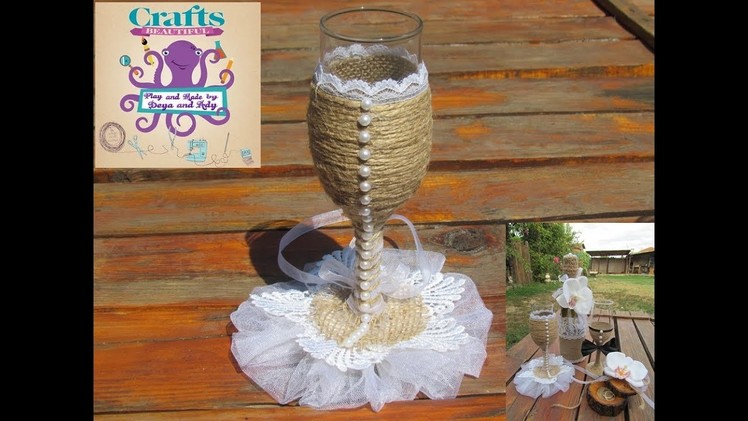 DIY: How to make decoration on a ritual glass for the bride TUTORIAL