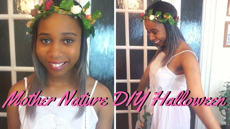 DIY Mother Nature. Forest Dress Halloween Costume( Flower Crown and Dress)