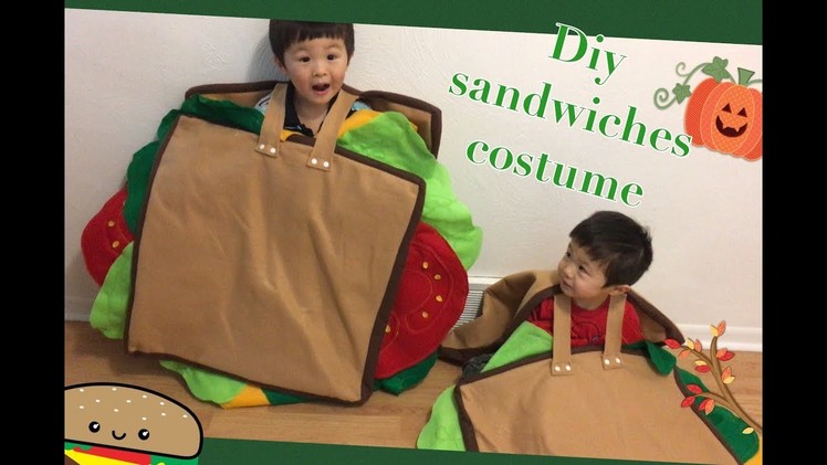 Diy sandwiches costume kids Handmade Halloween costume