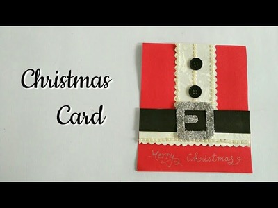 DIY Santa Card. Christmas Greeting Card.Handmade Christmas cards for Kids
