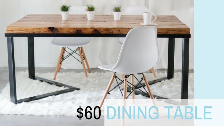 DIY Scandinavian Dining table | Wood & Metal | Recycled Wood