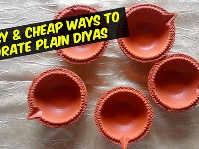 DIY Very easy ideas to decorate plain DIYA at home(in Hindi)| Diwali DIYA decoration|| Namrata singh