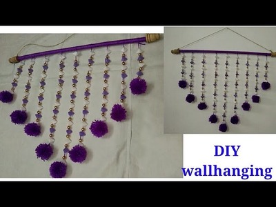 DIY wallhanging with straw and wool for Diwali and Christmas decorations