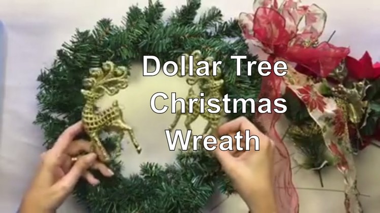 Dollar Tree Christmas Wreath - Cheap Christmas DIY Decor - Decorate for Christmas on a Budget