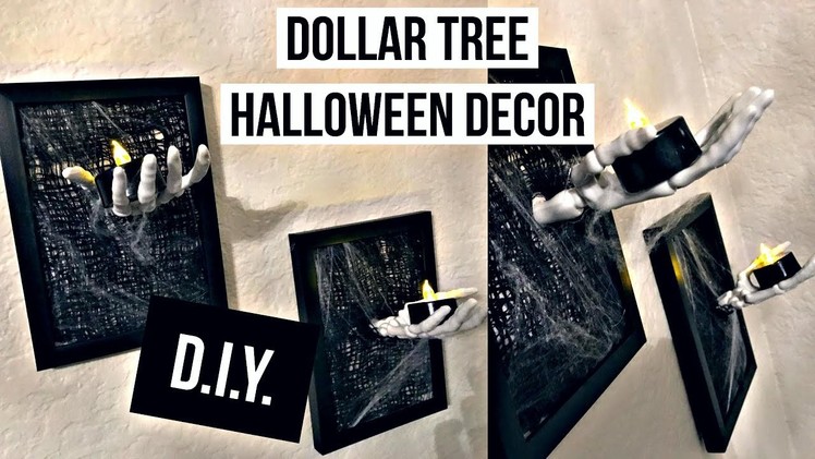 Dollar Tree DIY | EASY SPOOKY HALLOWEEN DECOR | FRAME SKELETON HAND | 2017