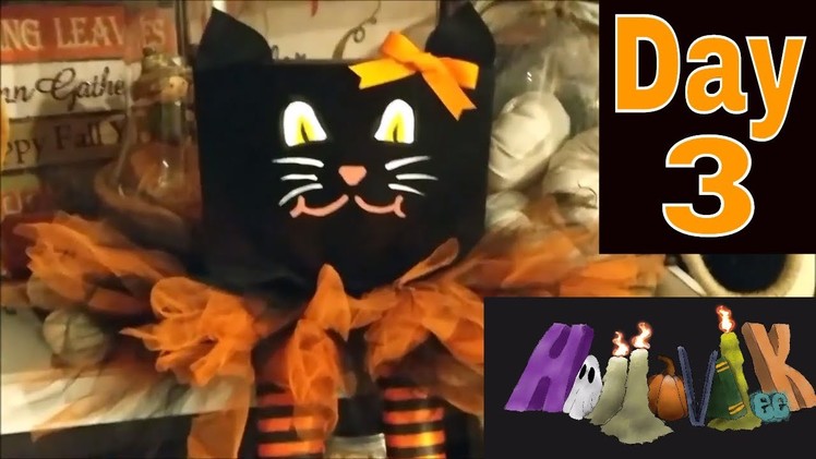 HalloWEEK Day 3 ???? Halloween DIY Cat Shelf Sitter!
