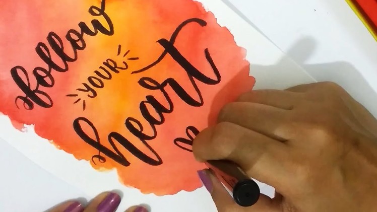 How To : DIY Water Color Background using CAMLIN Brush Pens for Beginners | Modern Calligraphy