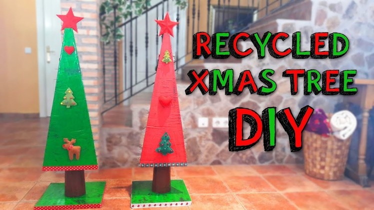 How to make DIY Christmas recycled decoration - Country Xmas tree of cardboard