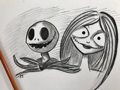 Jack Skellington and Sally Speed Drawing! Halloween DIY