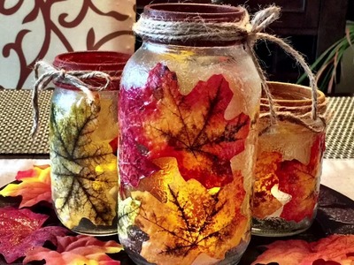 Jars and Maple Leaves Centerpiece | DIY