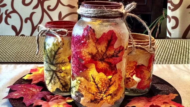 Jars and Maple Leaves Centerpiece | DIY