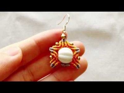 Macrame Tutorial:How to make macrame Earrings.macrame earrings with beads.step by step tutorial.star