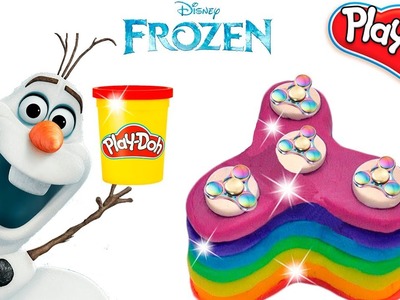 Play Doh Super Craft Making Colorful Sparkle Disney Frozen Olaf Fidget Spinner Toys For Kids