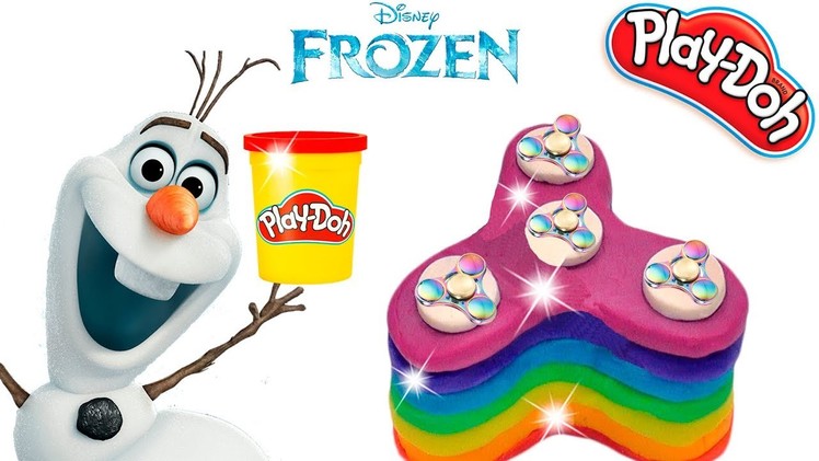 Play Doh Super Craft Making Colorful Sparkle Disney Frozen Olaf Fidget Spinner Toys For Kids