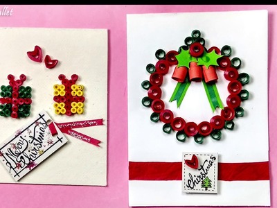 Simple DIY Holiday Quilling Christmas Greeting cards