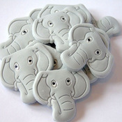 12 Edible Grey Elephant Baby Shower cupcake Topper Decorations