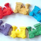 6 Coloured Edible Large Trains Cake Topper Decorations