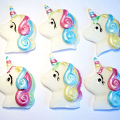 6 Novelty Edible Baby Unicorn cupcake toppers
