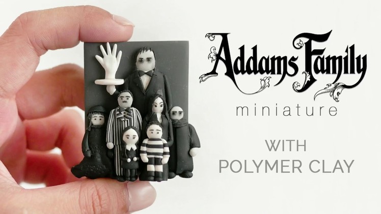 Addams Family Mini Portrait with Polymer Clay